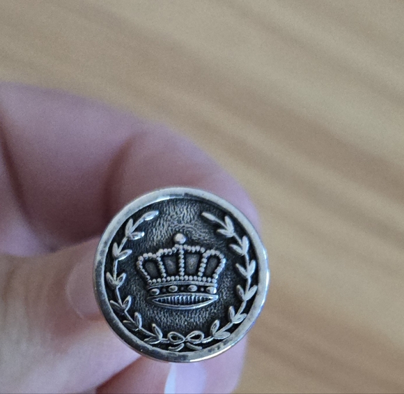 Vintage Royal King's Crown & Laurel Wreath Silver Tone Mens Cufflinks Old Money - Picture 2 of 5